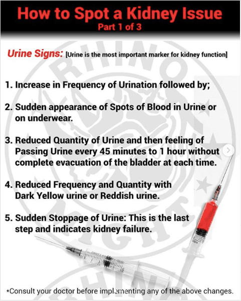 How to spot a kidney issue.